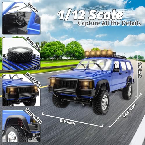 Fistone 1:12 Scale Remote Control Car, RC Rock Crawler, 2.4Ghz 4WD Off-Road Remote Control Truck with LED Light, All Terrains Climbing Vehicle, Waterproof Outdoor RC Car Kids Age 8-12 Adults Gifts - Image 5