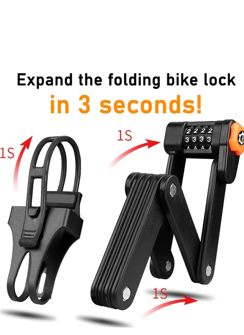 SYOSI - Alloy Steel Foldable Password Lock, Folding Bike Lock, Portable MTB Cycle Lock, Anti-Theft Bicycle Lock, 4-Digit bicycle lock password - Image 1