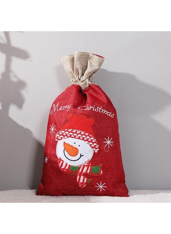 NIBEMINENT 2-Piece Decorations Linen Old Man Snowman Gift Bag Multicolour - Image 1