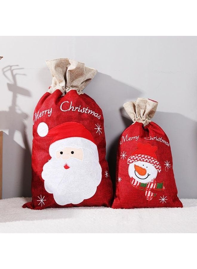 NIBEMINENT 2-Piece Decorations Linen Old Man Snowman Gift Bag Multicolour - Image 2