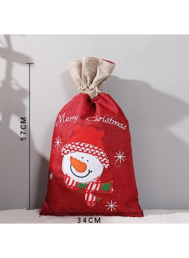 NIBEMINENT 2-Piece Decorations Linen Old Man Snowman Gift Bag Multicolour - Image 3