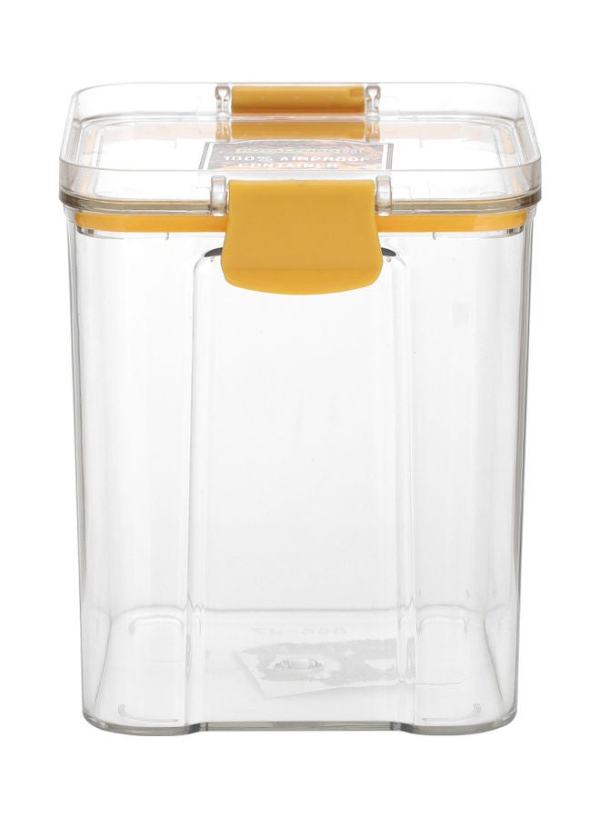 Royalford 700 ML Square Airtight Container With A Lid-RF11258 Plastic Container With A Silicone Sealing Ring Fitted Lid Transparent TRANSPARENT - Image 1