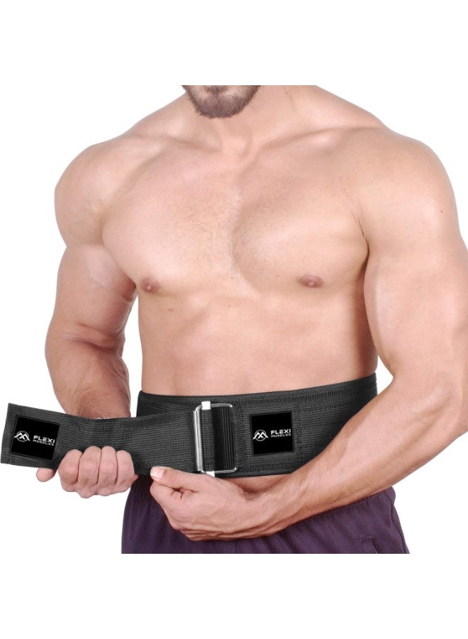 FLEXI MUSCLES حزام رفع الأثقال فليكسى موسلز بقفل سريع - دعم ظهر قابل للتعديل مع مشبك معدني - مثالي لرفع الأثقال، والتدريب المتقاطع، ورفع الأثقال الأولمبي - حزام رياضي متين للرجال والنساء - Image 2