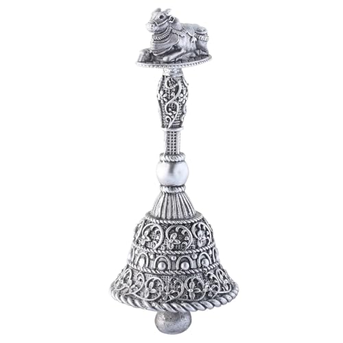 PRD CARATCAFE Sterling Silver Pooja Bell Ghanti for Mandir Pooja Article, Decorative Silver Bell for Home, Indian Style in Pure Silver 925 | Multiple Designs | (Nandi) - Image 1