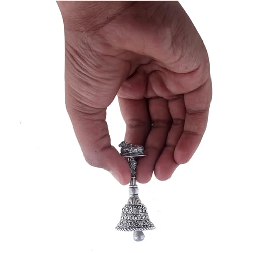 PRD CARATCAFE Sterling Silver Pooja Bell Ghanti for Mandir Pooja Article, Decorative Silver Bell for Home, Indian Style in Pure Silver 925 | Multiple Designs | (Nandi) - Image 5