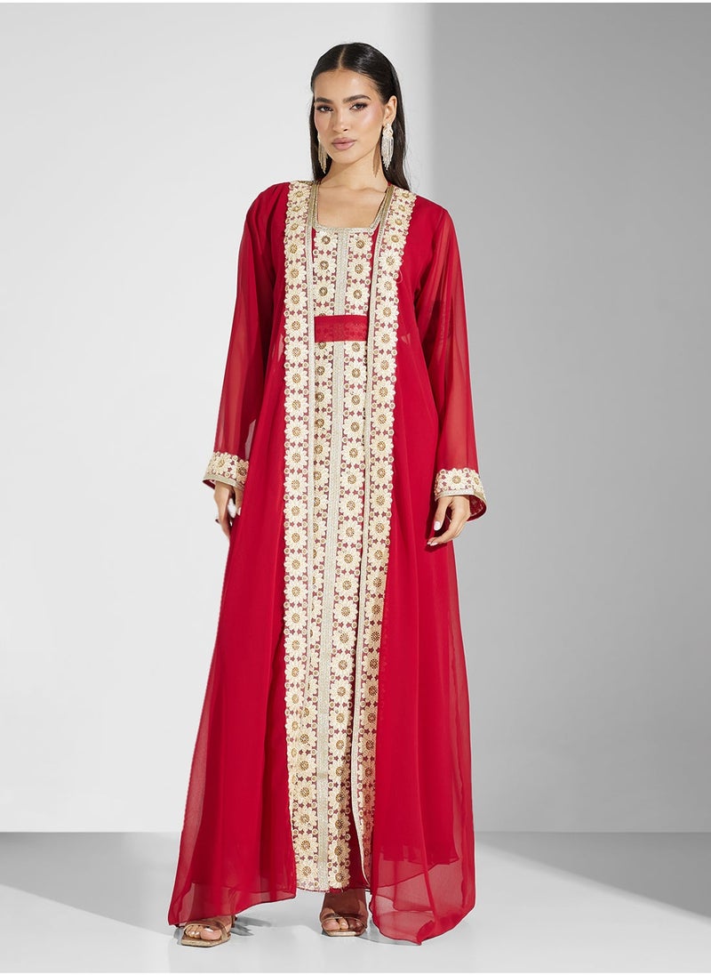 Embroidered Neck Flared Sleeve Moroccan Dress - pzsku/Z33AC6D7FC3ABE0957051Z/45/_/1738565096/ff9b0d0e-3fce-4ac2-bf01-87785f4cf3ab