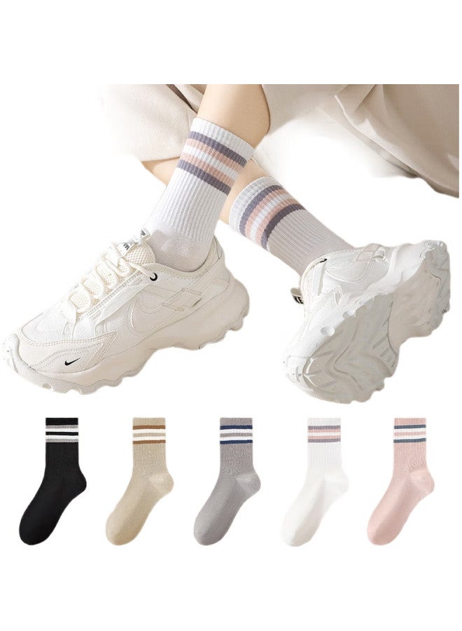 THREEGUN [Yinxiang Series] Women'S Socks, 100% Pure Cotton, Printed Versatile Mid-Calf Socks - Image 3