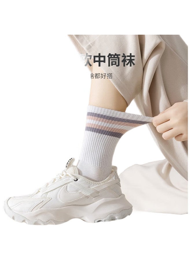 THREEGUN [Yinxiang Series] Women'S Socks, 100% Pure Cotton, Printed Versatile Mid-Calf Socks - Image 2