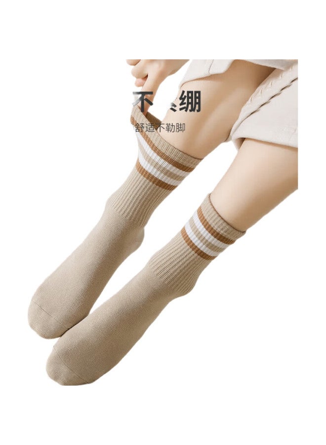 THREEGUN [Yinxiang Series] Women'S Socks, 100% Pure Cotton, Printed Versatile Mid-Calf Socks - Image 1