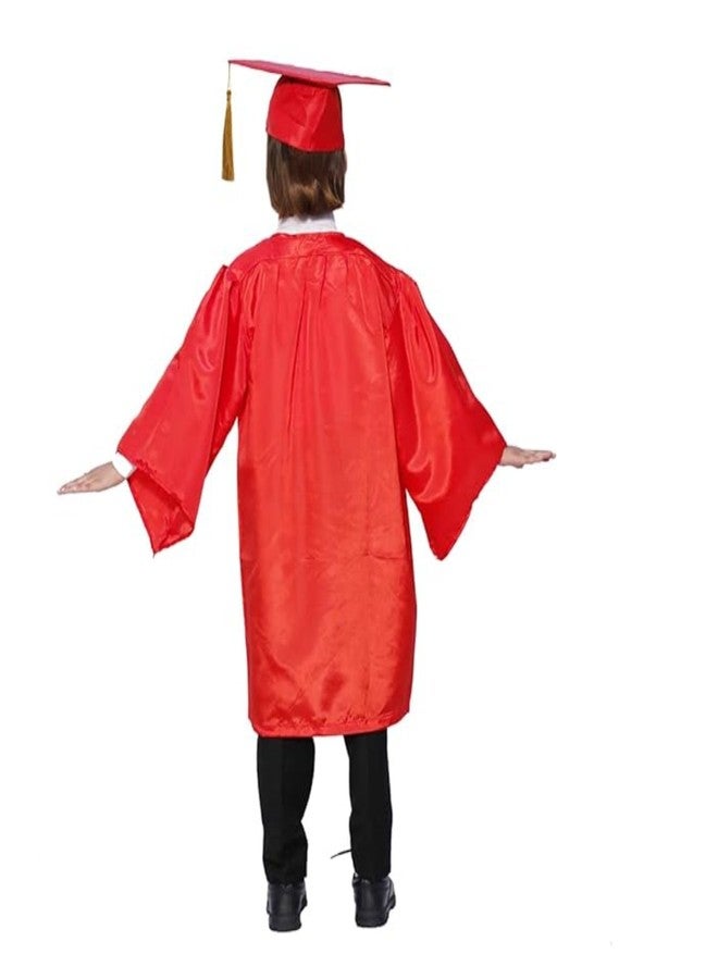 Desi Andaaz Kids Convocation Dress Graduation Gown and Cap Set | Breathable Polyester | Ideal for School, Nursery & Kindergarten Graduation(Red)(2-3 Years) - Image 2