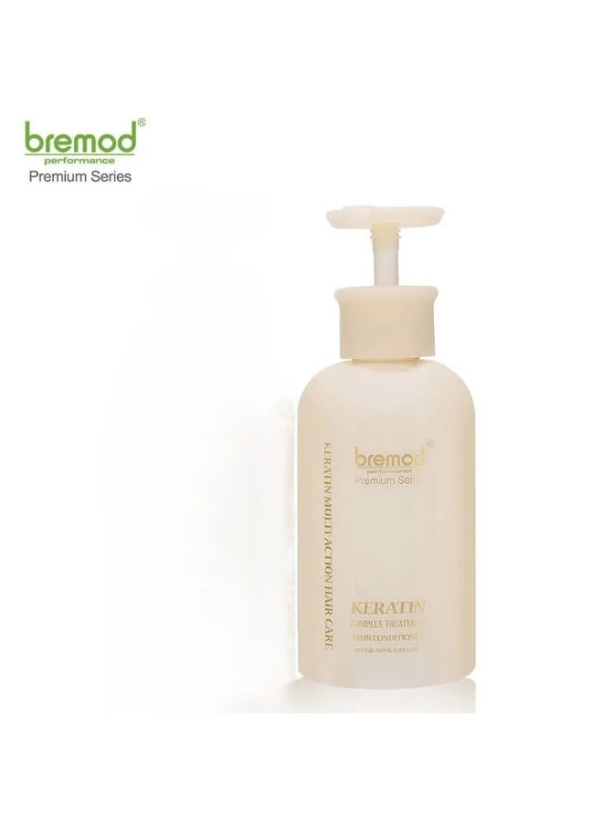 بلسم بريمود بيرفورمانس بريميوم سيريز كيراتين كومبلكس 350 مل - خالي من الكبريتات، ينعم الشعر ويتحكم في التجعد