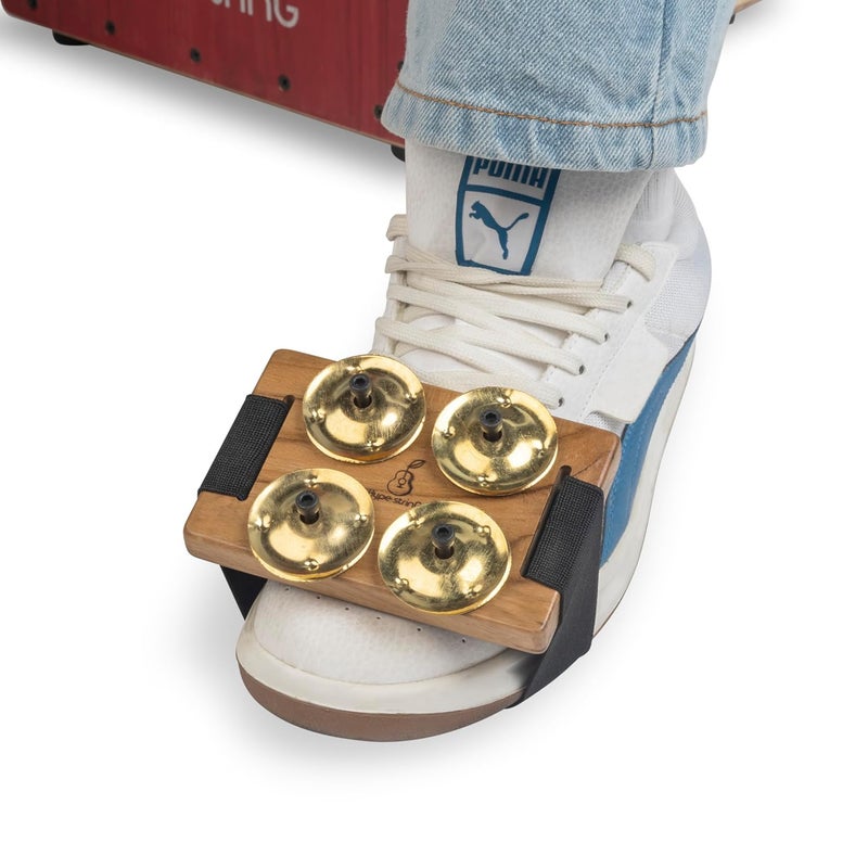 Hype String Foot Tambourine Jingles With Wooden Base and Brass Jingles || Perfect for Cajon, Guitar or Other Instruments Players - Image 5
