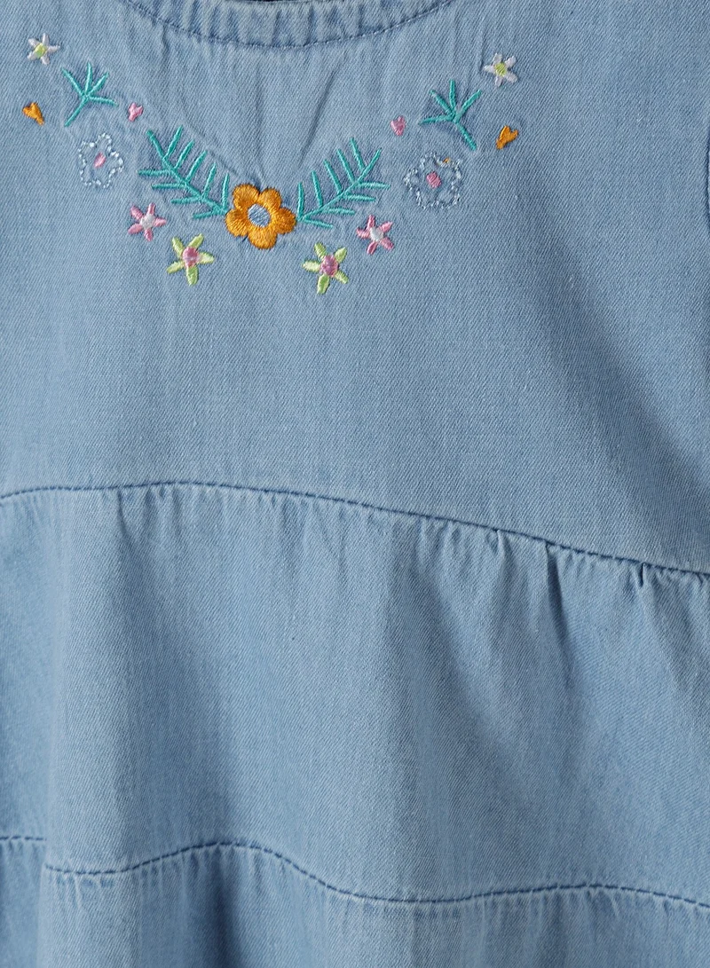 MINOTI Floral Denim Dress