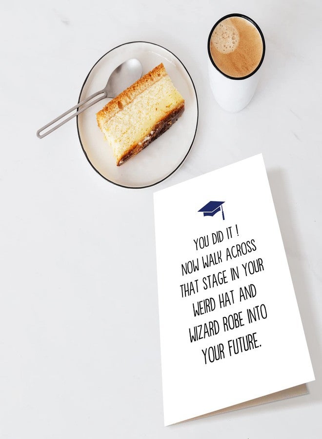 Chenive Funny Graduation Card for Him Her, Humorous Graduation Greeting Card, Congrats on Grad Card, You Did It Card, Weird Hat and Wizard Robe Graduation Card - Image 4