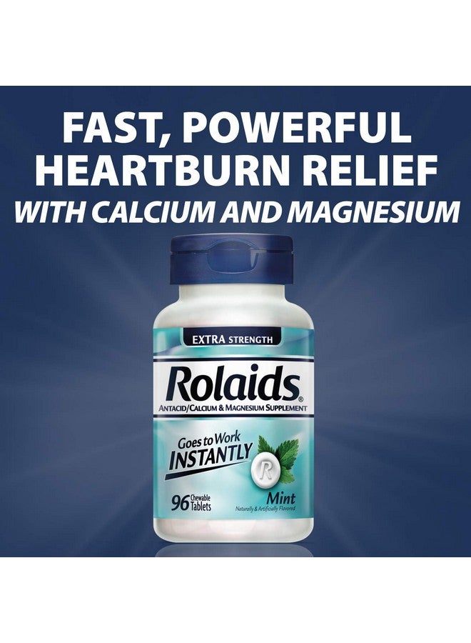 Rolaids Extra Strength Antacid, 96 Chewable Tablets, Mint Flavor, Extra Strength Heartburn Relief - Image 3