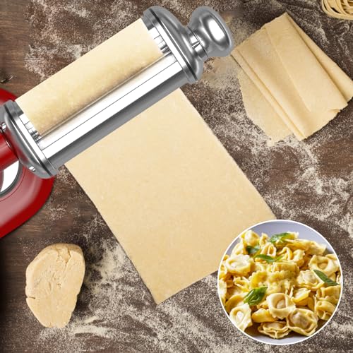 NEWSETS Pasta Roller for All KitchenAid Stand Mixer, Electric Dough Roller with 8 Different Thickness Adjustments, Stainless Steel Pasta Paker Attachment Kitchen Aid Accessories and Attachments - Image 3
