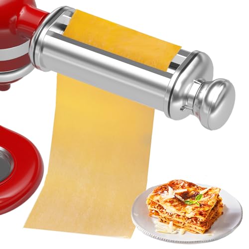 NEWSETS Pasta Roller for All KitchenAid Stand Mixer, Electric Dough Roller with 8 Different Thickness Adjustments, Stainless Steel Pasta Paker Attachment Kitchen Aid Accessories and Attachments - Image 1
