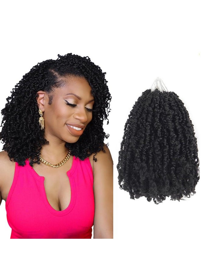datanala - Datanala Yanky Twists Crochet Braiding Hair 10 Inch 9 Packs Crochet Hair with Curls Micro Spring Twists Crochet Hair Pre-looped Curly Crochet Braids Hair Extensions for Women (1B#, 10inch) - Image 1