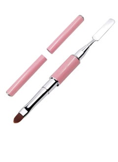 KASTWAVE Double Ended Nail Art Brushes Poly Gel Brush and Picker 2 in 1 Designs Manicure Care Tool for Poly Gel UV Gel Acrylic Nails Extension Nail Art Design Painting Salon and DIY(Pink)  - Image 1