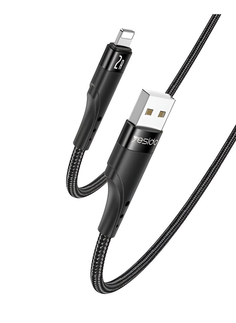 Generic Yesido CA109 Fast Charging and Data Cable - 2A - 3 Meters - Compatible with Lightning Devices-BLACK  - Image 1