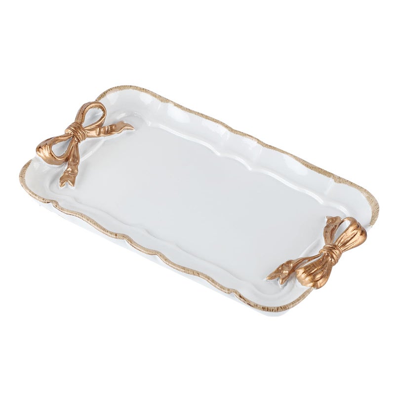 IBWell Resin Aesthetic Room DÃ©cor White Jewelry Tray Cute Home Decor Aesthetic Trays for Decor Girly Room DÃ©cor - Image 1
