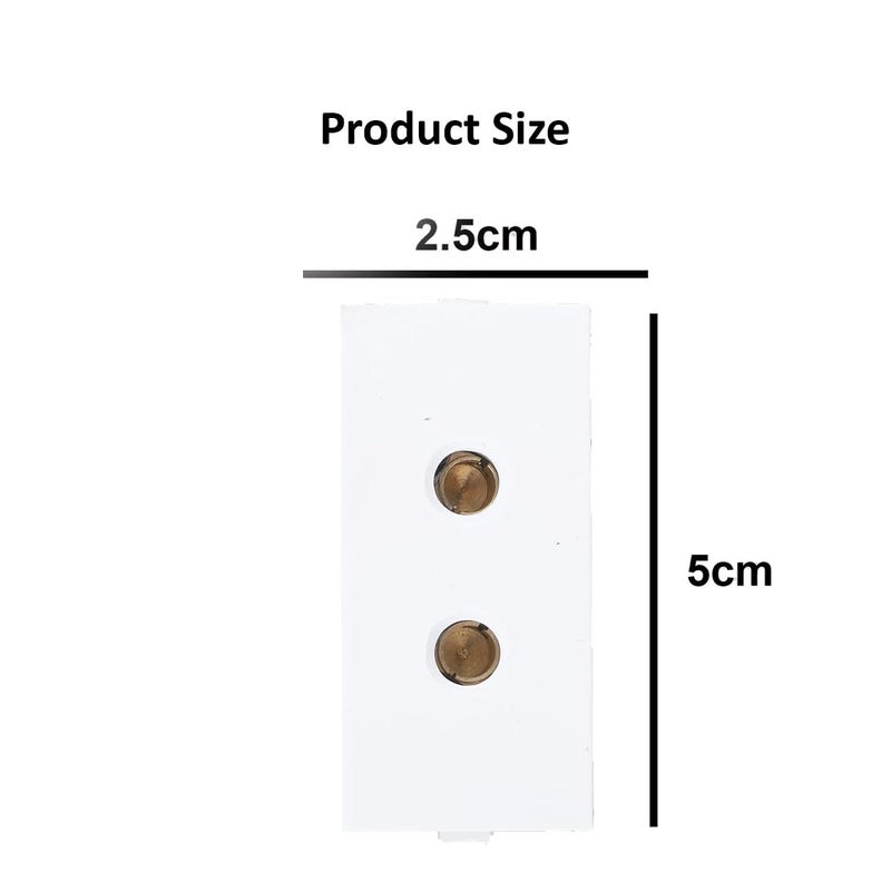 Glare Max MODUALR 2 Pin Socket 6A 240V AC Socket 2 PIN Electrical Switch Socket Electrical Accessories for Home and Offices White Pack of 5 - Image 5