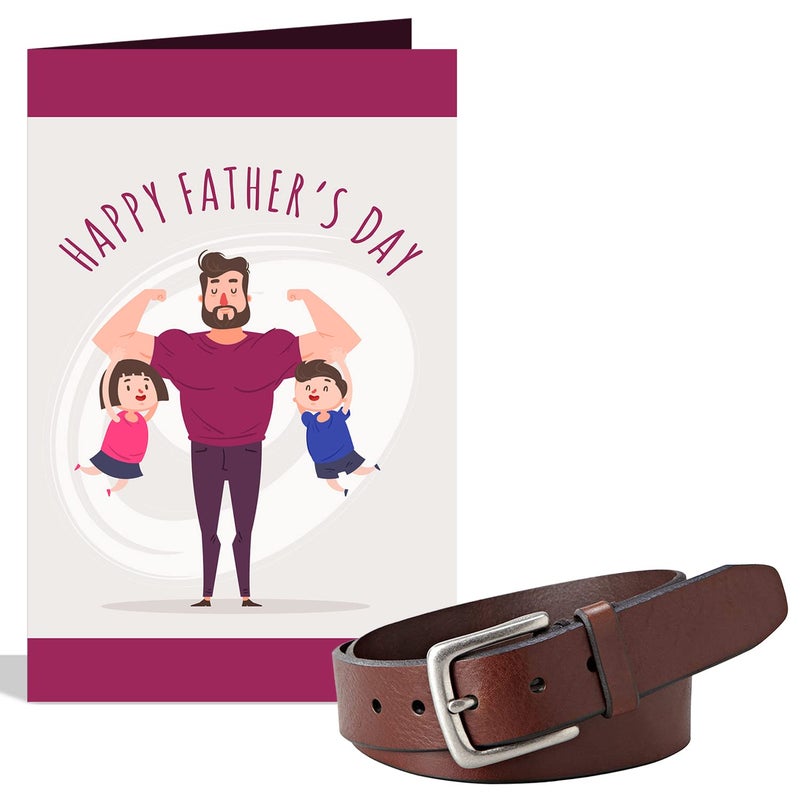 GIFT MY PASSION GIFT MY PASSION Happy Fathers Day Greeting Card with Brown Belt for Mens Combo