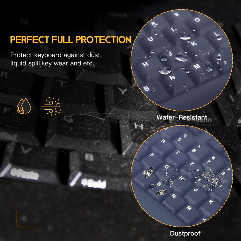 CaseBuy Universal Clear Waterproof Anti-Dust Silicone Keyboard Protector Cover Skin for Standard Size PC Computer Desktop Keyboards (Size: 17.52" x 5.51") - Image 4