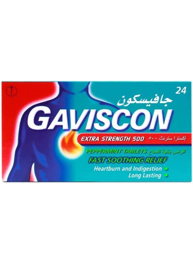 Gaviscon Extra Strength 500mg Tablets 24 Tabs - Image 3