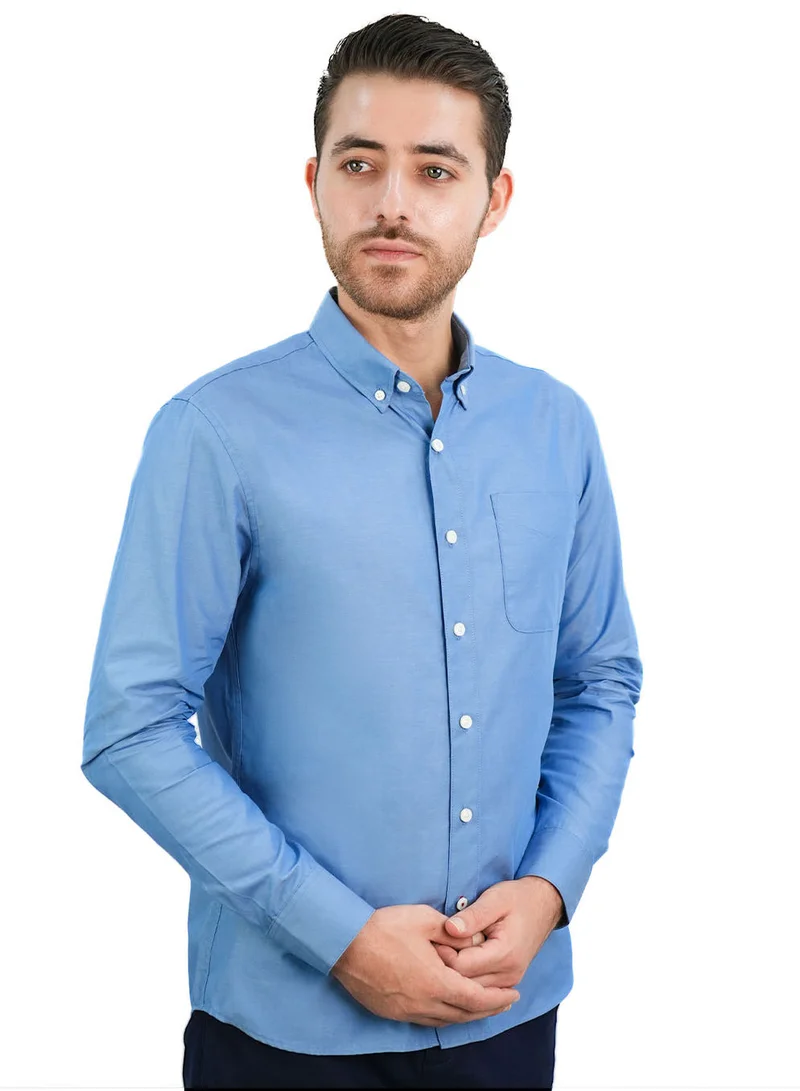 GIORDANO Men's Slim Fit Shirt: 100% Cotton Poplin, Long Sleeve