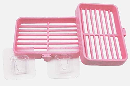 Jigva 2pcs Wall Mounted Self Draining Soap Dish Holder Case -Hanging Waterproof Box Storage Rack with Self Adhesive Magic Sticker for Bathroom, Kitchen, Bathtub, Washbasins - Image 2