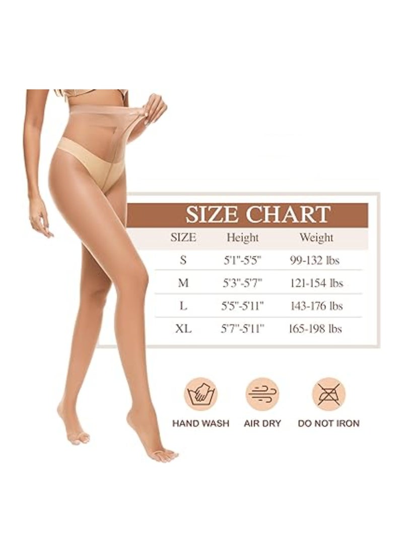 SYOSI - 3 Pairs Toeless Sheer Tights, 10D Open Toe Pantyhose, for Women High Waist Tights Without Toes, Top Pantyhose,  Women's/Girls's High Waist Pantyhose Sheer Tights Stockings, Sheer to Waist Pantyhose - Image 1