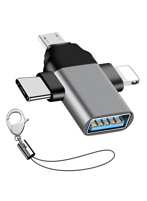 USB C to Lightning Adapter, 3-in-1 Multifunction USB Adapter, Data Transfer Converter, Plug and Play, Supports Keyboard, Mouse, USB Flash Drive, Camera, Audio Interface, Ect.