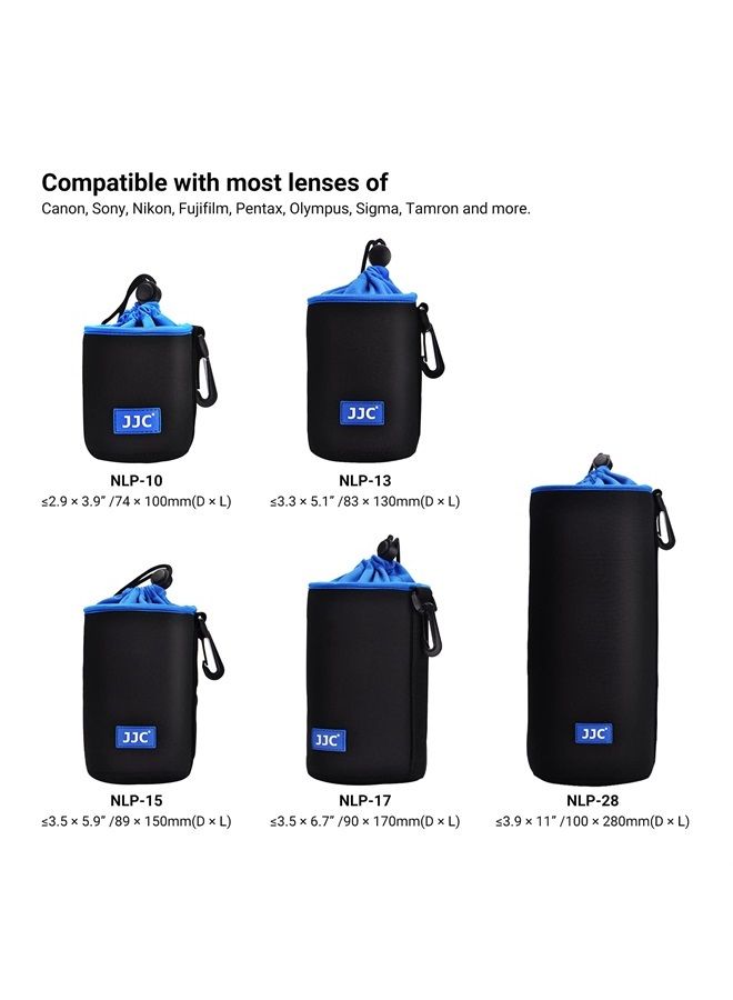 JJC Drawstring Neoprene Camera Lens Pouch Case, Protective Lens Bag for Mirrorless Lenses Up to 3.5 x 6.7" (D X H) for Canon EF 24-70mm f/2.8L Canon EF 85mm f/1.2L II Sigma 70-300mm F4-5.6 and More  - Image 2