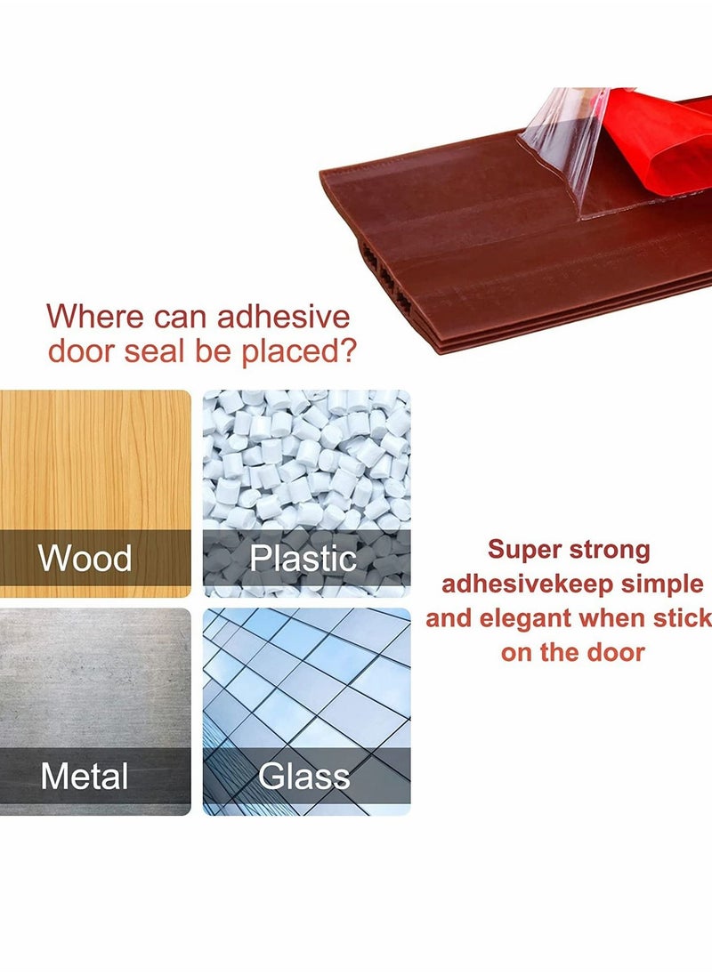 KASTWAVE Door Draft Stopper Under Door Seal for Exterior Interior Doors, Door Sweep Strip Under Door Draft Blocker, Soundproof Door Bottom Weather Stripping Keeping Draft Noise Out 2 Inch W x 39 Inch L(Brown)  - Image 4