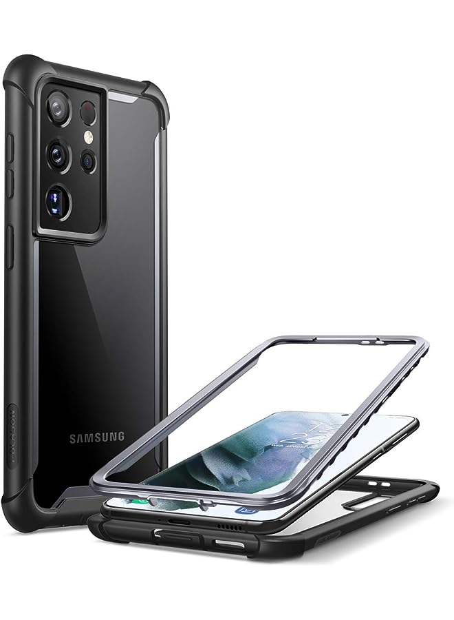 I-blason Ares Series Designed for Galaxy S21 Ultra 5G Case (2021 Release), Rugged Clear Bumper Case Without Screen Protector (Black) - Image 1