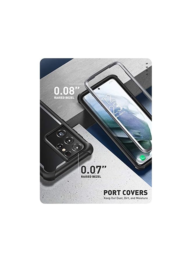 I-blason Ares Series Designed for Galaxy S21 Ultra 5G Case (2021 Release), Rugged Clear Bumper Case Without Screen Protector (Black) - Image 4