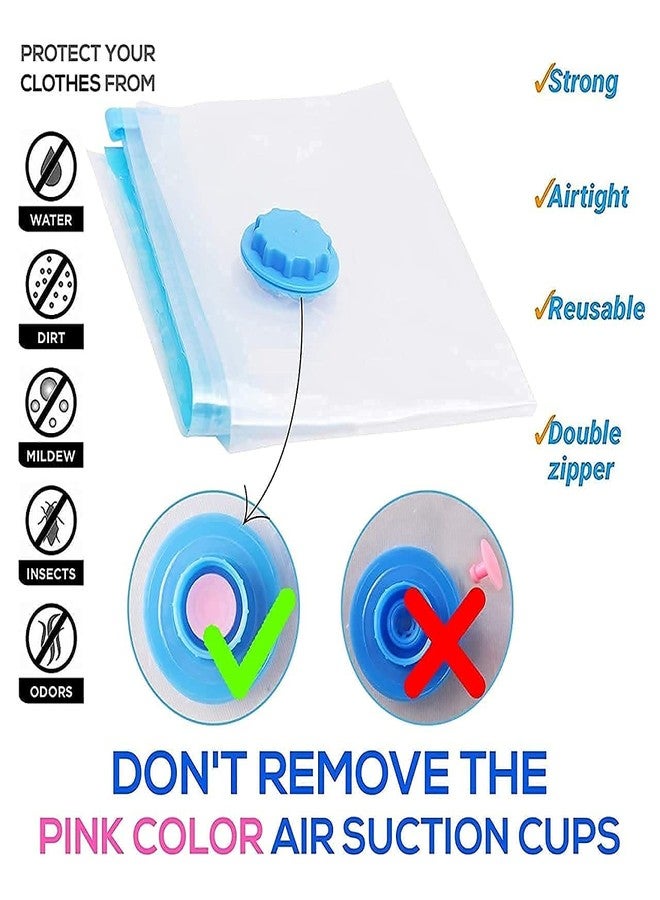 COOZICO Reusable Ziplock Vacuum Storage Space Saver Bags for Clothes with Travel Hand Pump - Pack of 5, polypropylene (2S (40cmx60cm), 2M (50cmx70cm), 1L(60cmx80cm)) - Image 4