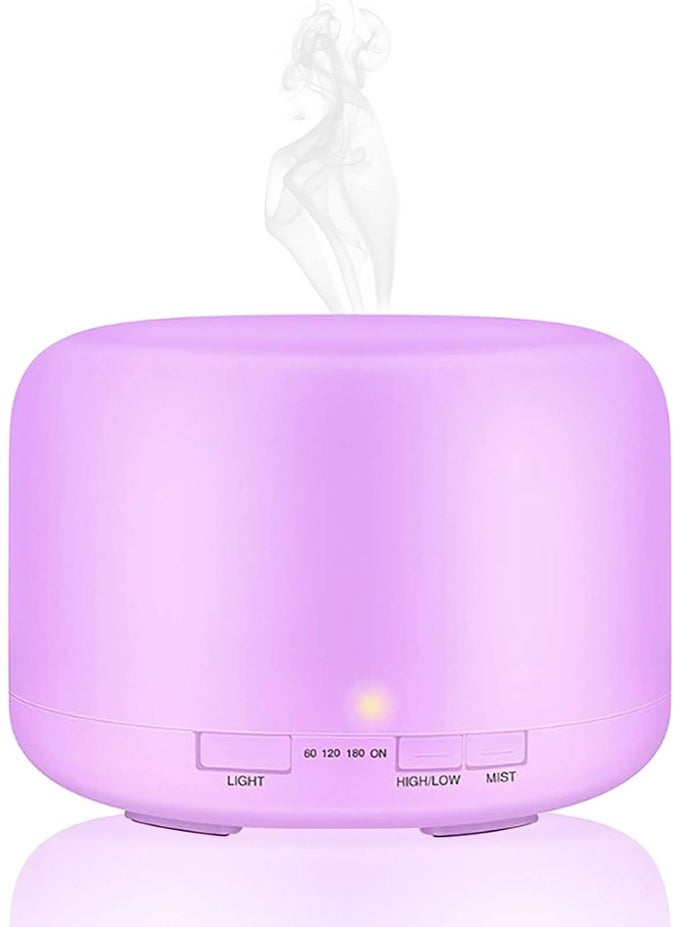 500ML ESSENTIAL OIL DIFFUSER, HUMIDIFIERS FOR BEDROOM, OFFICE, SCENT DIFFUSER FOR HOME HOTEL SPA YOGA ROOM WITH REMOTE CONTROL, 7 LED COLORS LIGHT, TIMER AND AUTO-OFF SWITCH