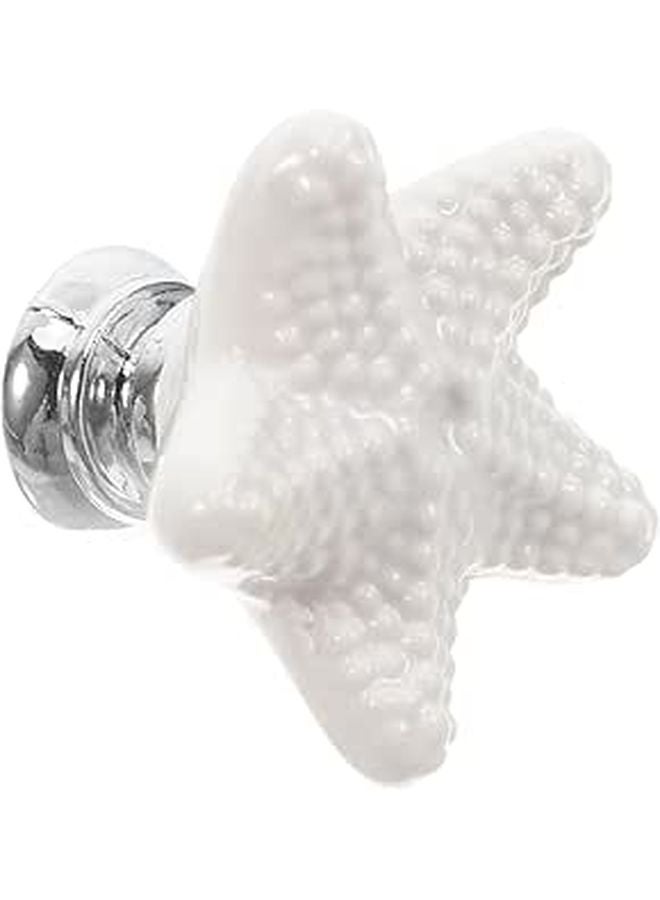 White Porcelain Star Shaped Cabinet Pull Handle Vintage Boho Drawer Knob For Wardrobe Bathroom Furniture - Image 1