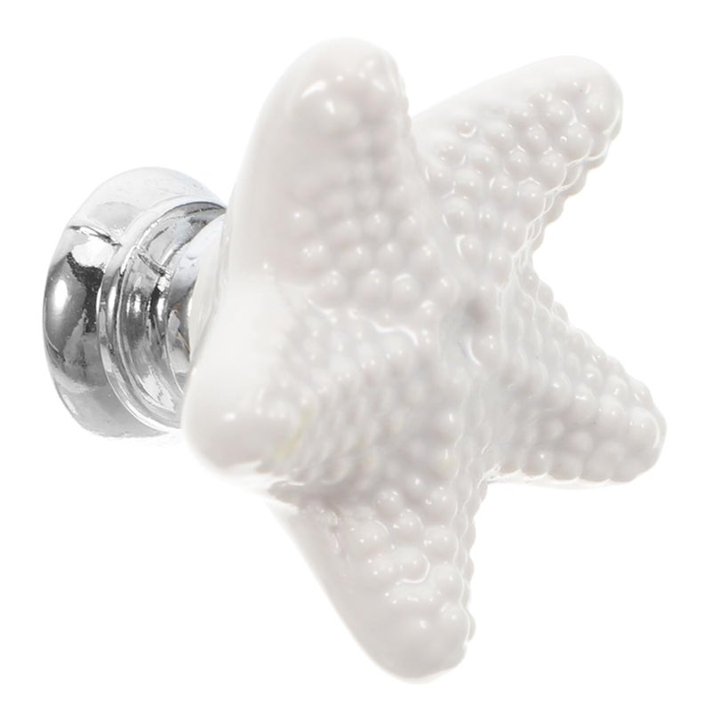 White Porcelain Star Shaped Cabinet Pull Handle Vintage Boho Drawer Knob For Wardrobe Bathroom Furniture - Image 2