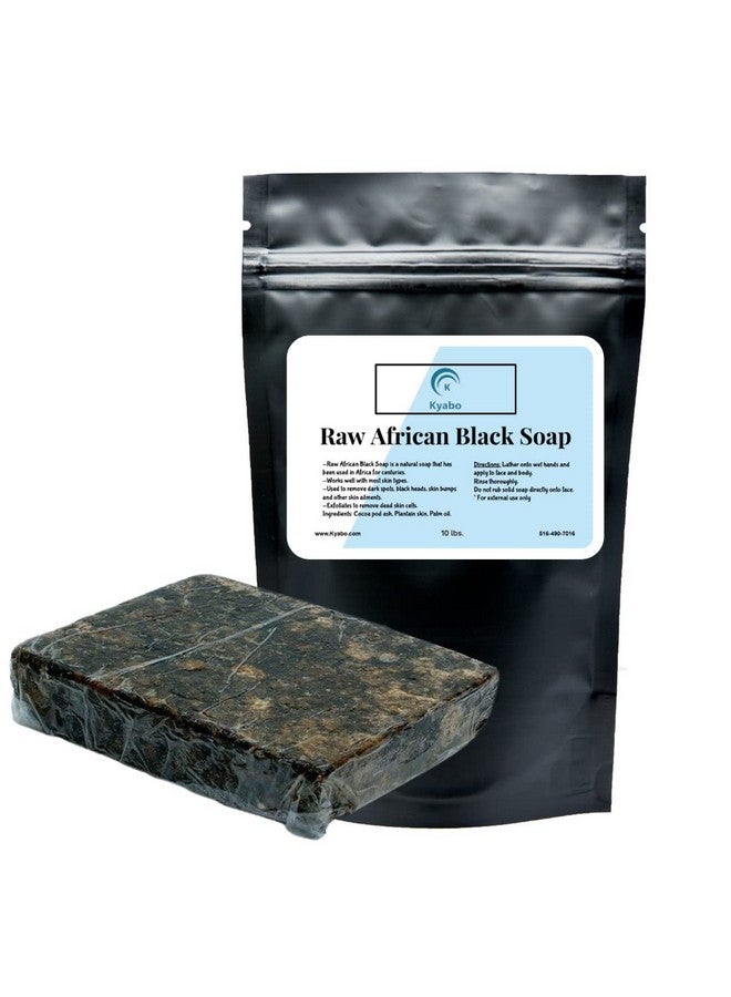 Kyabo Raw African Black Soap 10 Lb.100% Pure Natural Organic From Ghana Body Wash Face Cleanser Hair & Soap Bulk - Image 1