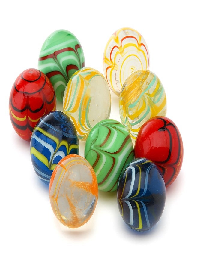 ARSUK Large Glass Shooter Marbles for Decoration 25mm/1 inch 10pcs Assorted Colour Marble Game, Marble Run Accessories Learning and Recreational, Sports & Outdoor Play (10pcs Handmade Marbles) - Image 1