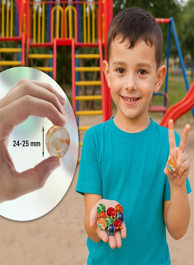 ARSUK Large Glass Shooter Marbles for Decoration 25mm/1 inch 10pcs Assorted Colour Marble Game, Marble Run Accessories Learning and Recreational, Sports & Outdoor Play (10pcs Handmade Marbles) - Image 2