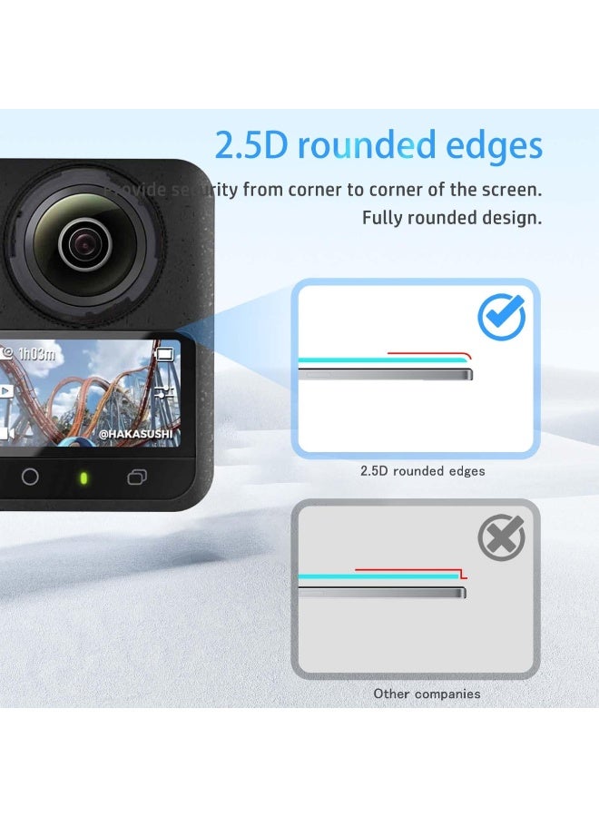 2-Pack Screen Protector for DJI Osmo 360 Camera Tempered Glass Camera Screen Protector 9 Hardness HD Clear Anti-Scratch and Bubble-Free Protective Film - Image 5