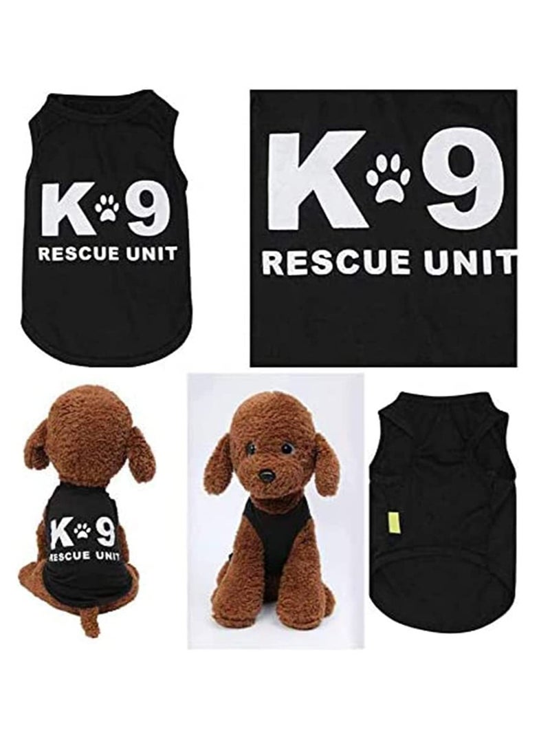 4 Pack Pet Clothing for Small Dogs and Cats Winter and Summer Outfits for Chihuahua and Yorkies Funny T-Shirt Vest Black Security Apparel Gift - Image 5