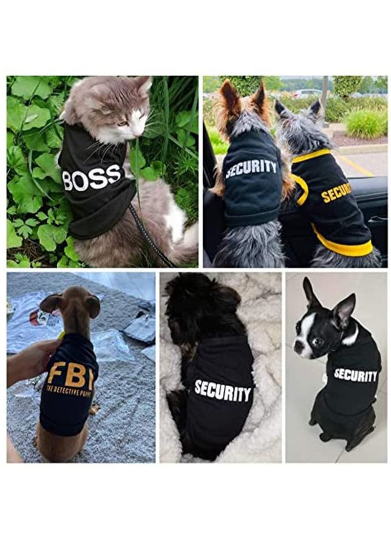 4 Pack Pet Clothing for Small Dogs and Cats Winter and Summer Outfits for Chihuahua and Yorkies Funny T-Shirt Vest Black Security Apparel Gift - Image 3
