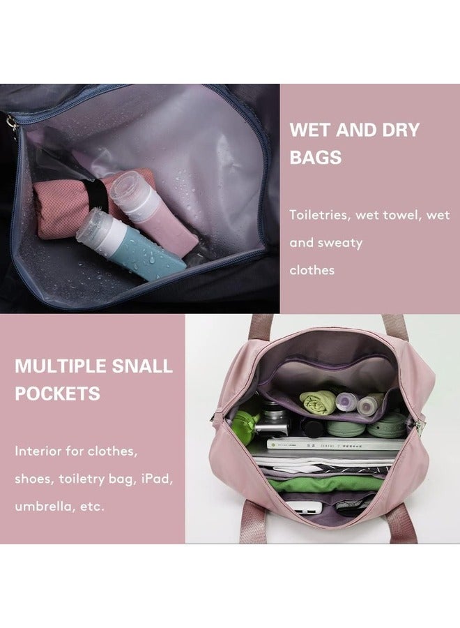 MYK MYK Foldable Duffle Bag for Travelling Waterproof and Large Travel Bag for Women Luggage Expandable & Multipurpose Large Capacity Weekender Carry Bag for Women Travel Pink  - Image 5