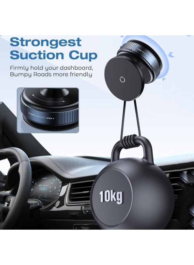 Generic 360 Adjustable Vacuum Suction Cup Magnetic Car Phone Holder, Compatible with Mag-Safe car mount  - Image 3