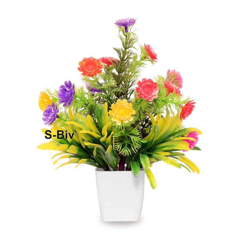 S-Biv SBiv Artificial Rose Plant with Premium Pot Artificial Rose Suitable for Home Decoration Office Desk Study Table Artificial Bonsai with Pot Pack of 2  - Image 4